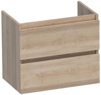 Brauer Joy - Onderkast Ondiep - 60 cm - met 2 Softclose Lades Greeploos en 1 Sifon Uitsparing - Sunlit