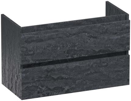 Brauer Joy - Onderkast Ondiep - 80 cm - met 2 Softclose Lades Greeploos en 1 Sifon Uitsparing - Damascus