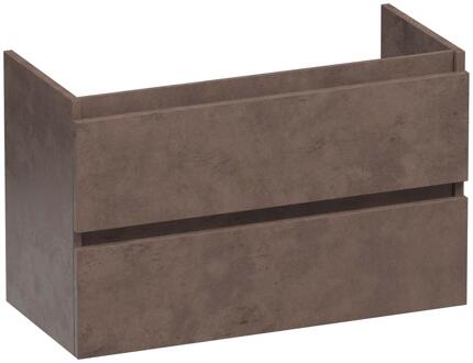 Brauer Joy - Onderkast Ondiep - 80 cm - met 2 Softclose Lades Greeploos en 1 Sifon Uitsparing - Erosion