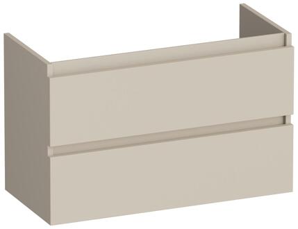 Brauer Joy - Onderkast Ondiep - 80 cm - met 2 Softclose Lades Greeploos en 1 Sifon Uitsparing - Mat Beige