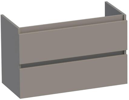 Brauer Joy - Onderkast Ondiep - 80 cm - met 2 Softclose Lades Greeploos en 1 Sifon Uitsparing - Mat Taupe