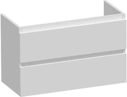 Brauer Joy - Onderkast Ondiep - 80 cm - met 2 Softclose Lades Greeploos en 1 Sifon Uitsparing - Mat Wit