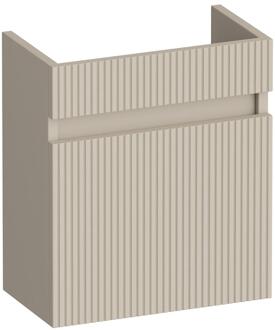 Brauer Joy Wavy Fonteinkast - 40 cm - met 1 Deur Greeploos Linksdraaiend - Mat Beige