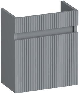 Brauer Joy Wavy Fonteinkast - 40 cm - met 1 Deur Greeploos Linksdraaiend - Mat Grijs