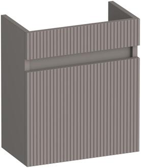 Brauer Joy Wavy Fonteinkast - 40 cm - met 1 Deur Greeploos Linksdraaiend - Mat Taupe