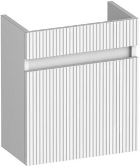 Brauer Joy Wavy Fonteinkast - 40 cm - met 1 Deur Greeploos Linksdraaiend - Mat Wit