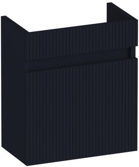 Brauer Joy Wavy Fonteinkast - 40 cm - met 1 Deur Greeploos Rechtsdraaiend - Mat Zwart