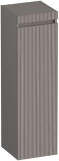 Brauer Joy - Wavy - Hoge Kast - 120 cm - 1 Deur - Greeploos - Linksdraaiend - Mat Taupe