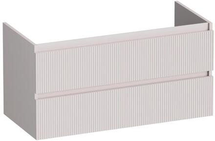 Brauer Joy Wavy - Onderkast - 100 cm - met 2 Softclose Lades Greeploos en 1 Sifon Uitsparing - Mat Zand