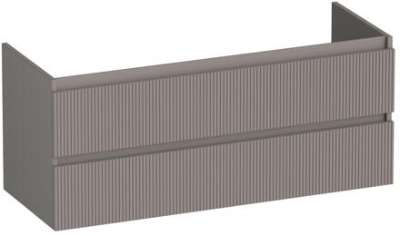 Brauer Joy Wavy - Onderkast - 120 cm - met 2 Softclose Lades Greeploos en 1 Sifon Uitsparing - Mat Taupe