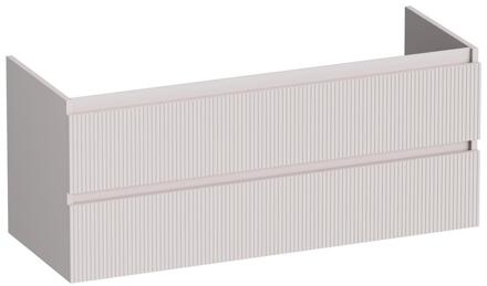 Brauer Joy Wavy - Onderkast - 120 cm - met 2 Softclose Lades Greeploos en 2 Sifon Uitsparingen - Mat Zand