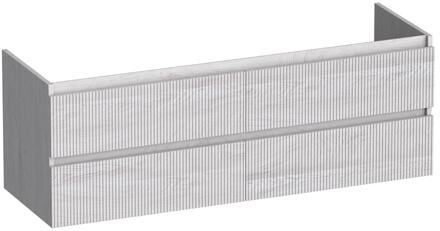 Brauer Joy Wavy - Onderkast - 140 cm - met 4 Softclose Lades Greeploos en 2 Sifon Uitsparingen - Forest Seashell