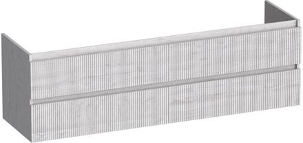 Brauer Joy Wavy - Onderkast - 160 cm - met 4 Softclose Lades Greeploos en 2 Sifon Uitsparingen - Forest Seashell