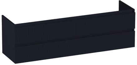 Brauer Joy Wavy - Onderkast - 160 cm - met 4 Softclose Lades Greeploos en 2 Sifon Uitsparingen - Mat Zwart