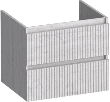 Brauer Joy Wavy - Onderkast - 60 cm - met 2 Softclose Lades Greeploos en 1 Sifon Uitsparing - Forest Seashell