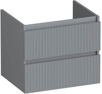 Brauer Joy Wavy - Onderkast - 60 cm - met 2 Softclose Lades Greeploos en 1 Sifon Uitsparing - Mat Grijs