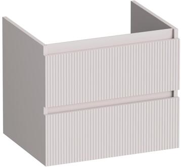 Brauer Joy Wavy - Onderkast - 60 cm - met 2 Softclose Lades Greeploos en 1 Sifon Uitsparing - Mat Zand