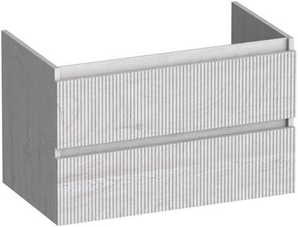 Brauer Joy Wavy - Onderkast - 80 cm - met 2 Softclose Lades Greeploos en 1 Sifon Uitsparing - Forest Seashell