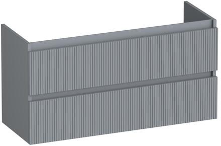 Brauer Joy Wavy - Onderkast Ondiep - 100 cm - met 2 Softclose Lades Greeploos en 1 Sifon Uitsparing - Mat Grijs