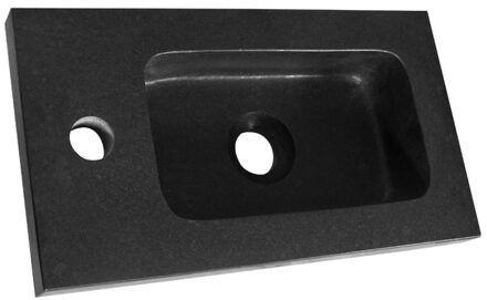 Brauer Lava Fontein - voor fonteinkast - 40x22x3cm - 1 kraangat - zonder overloop - natuursteen - basalt FO-LA401AN Basalt (Zwart)