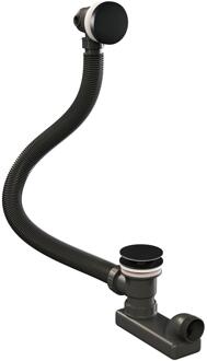 Brauer Mat Zwarte Badafvoer met Overloop Zonder Vulfunctie