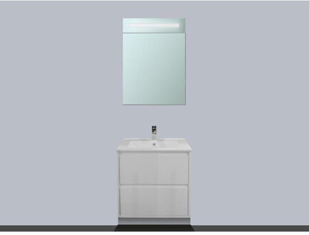 Brauer New Future badmeubel 60cm hoogglans wit met spiegelkast linksdraaiend sw2208/sw3064/sw3148/ Wit glans