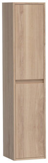 Brauer Nexxt 160 Badkamerkast - 160x35x35cm - 2 links/rechtsdraaiende deuren - hout - Smoked oak 7007SOG Smoked Oak Geborsteld (Hout)