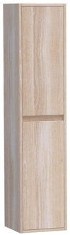 Brauer Nexxt 160 Badkamerkast - 160x35x35cm - 2 links/rechtsdraaiende deuren - hout - white oak 7007WOG White Oak Geborsteld (Hout)