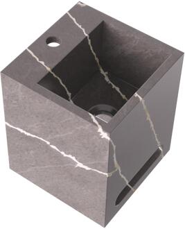 Brauer Nova Vrijhangende Fontein - 25 cm - met 1 Kraangat - Inclusief Blinde Ophanging - Marmerlook - Copper Brown