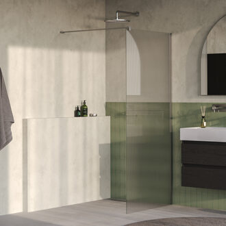 Brauer Oblivion Flow inloopdouche helder ribbelglas 100x200 incl. glascoating Geborsteld RVS PVD