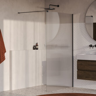 Brauer Oblivion Flow inloopdouche helder ribbelglas 120x200 incl. glascoating Geborsteld Gunmetal PVD Gun Metal