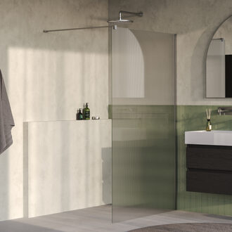 Brauer Oblivion Flow inloopdouche helder ribbelglas 120x200 incl. glascoating Geborsteld RVS PVD