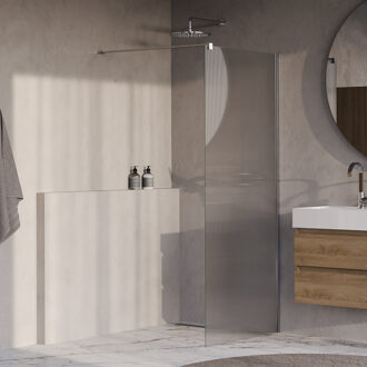 Brauer Oblivion Flow inloopdouche helder ribbelglas 90x200 incl. glascoating chroom