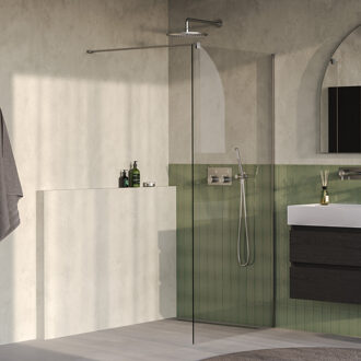 Brauer Oblivion Inloopdouche - 100x200cm - glascoating - helder glas - Geborsteld RVS PVD GS-OBI1H100200NG RVS geborsteld