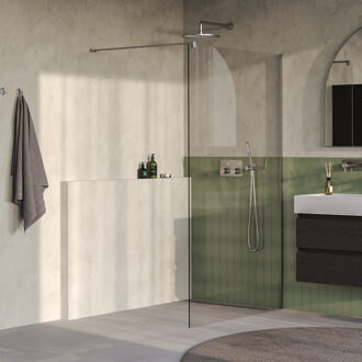 Brauer Oblivion Inloopdouche - 110x200cm - glascoating - helder glas - Geborsteld RVS PVD GS-OBI1H110200NG RVS geborsteld