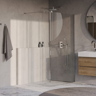 Brauer Oblivion Inloopdouche - 120x200cm - 40cm zijwand - glascoating - helder glas - Chroom GS-OBI2H12040200CE