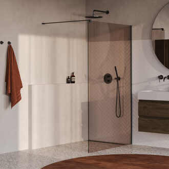 Brauer Oblivion Inloopdouche - 120x200cm - glascoating - brons glas - geborsteld gunmetal PVD GS-OBI1B120200GM Gunmetal geborsteld (antraciet)