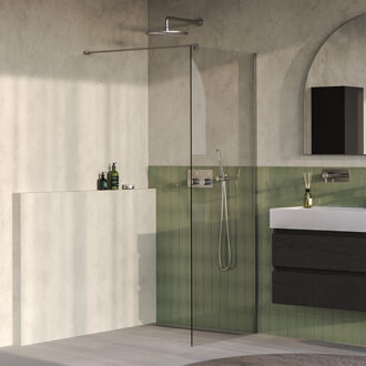 Brauer Oblivion Inloopdouche - 70x200cm - glascoating - helder glas - Geborsteld RVS PVD GS-OBI1H70200NG RVS geborsteld