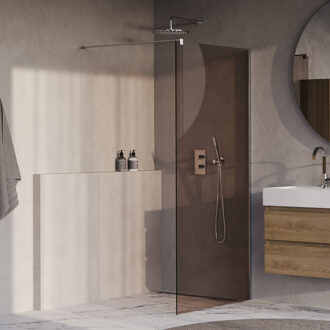 Brauer Oblivion inloopdouche brons glas 100x200 incl. glascoating chroom