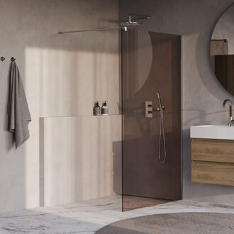 Brauer Oblivion inloopdouche brons glas 120x200 incl. glascoating chroom