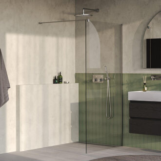 Brauer Oblivion inloopdouche helder glas 100x200 incl. glascoating PVD RVS-kleurig geborsteld