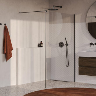 Brauer Oblivion inloopdouche helder glas 140x200 incl. glascoating PVD gunmetal geborsteld