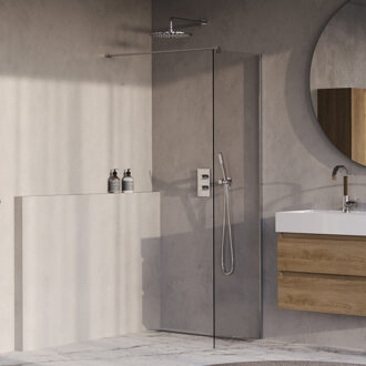 Brauer Oblivion inloopdouche helder glas 60x200 incl. glascoating chroom