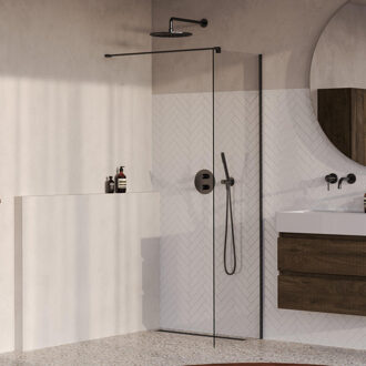 Brauer Oblivion inloopdouche helder glas 60x200 incl. glascoating PVD gunmetal geborsteld