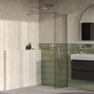Brauer Oblivion inloopdouche helder glas 60x200 incl. glascoating PVD RVS-kleurig geborsteld