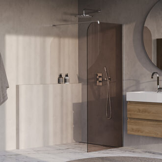 Brauer Orion inloopdouche brons glas 90x200 incl. glascoating chroom