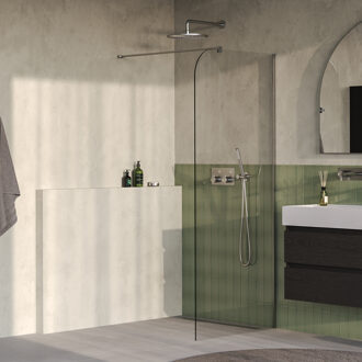 Brauer Orion inloopdouche helder glas 100x200 incl. glascoating Geborsteld RVS PVD