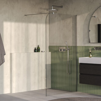 Brauer Orion inloopdouche helder glas 120x200 incl. glascoating Geborsteld RVS PVD