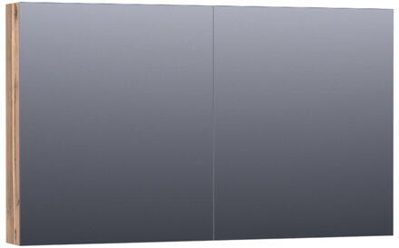 Brauer Plain Spiegelkast - 120x70x15cm - 2 links/rechtsdraaiende spiegeldeuren - MFC - Almond SK-PL120AL Almond (Hout)