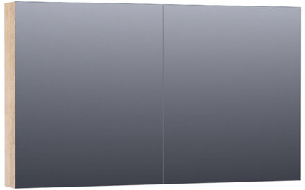 Brauer Plain Spiegelkast - 120x70x15cm - 2 links/rechtsdraaiende spiegeldeuren - MFC - legno calore SK-PL120LC Legno Calore (Hout)